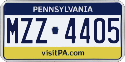 PA license plate MZZ4405