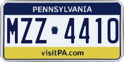 PA license plate MZZ4410