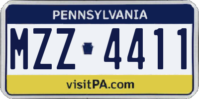 PA license plate MZZ4411