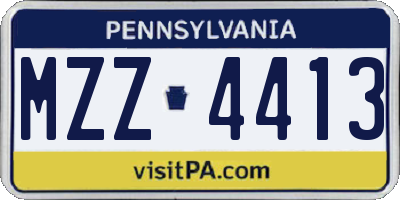 PA license plate MZZ4413