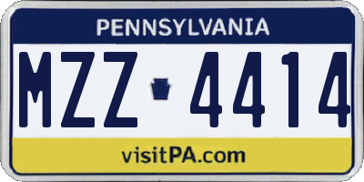 PA license plate MZZ4414
