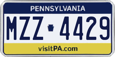 PA license plate MZZ4429