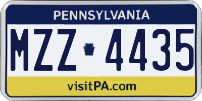 PA license plate MZZ4435