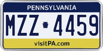 PA license plate MZZ4459