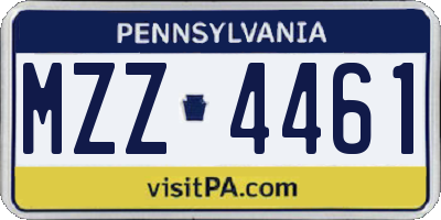 PA license plate MZZ4461