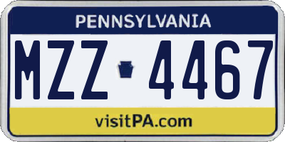 PA license plate MZZ4467