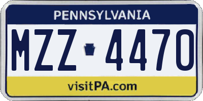 PA license plate MZZ4470
