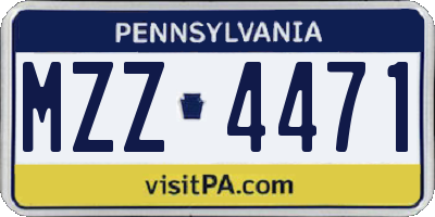 PA license plate MZZ4471