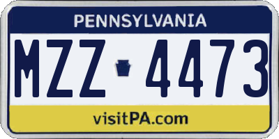 PA license plate MZZ4473