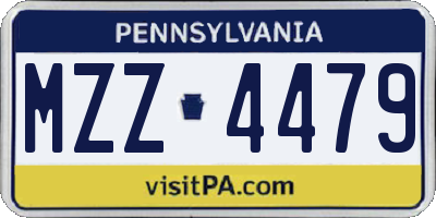 PA license plate MZZ4479