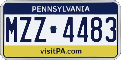 PA license plate MZZ4483