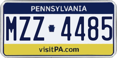 PA license plate MZZ4485