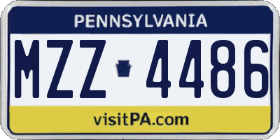 PA license plate MZZ4486