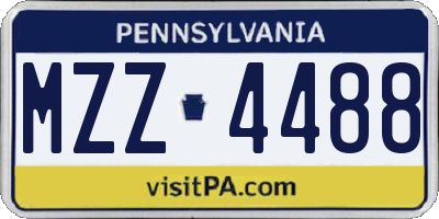 PA license plate MZZ4488