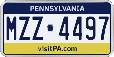 PA license plate MZZ4497