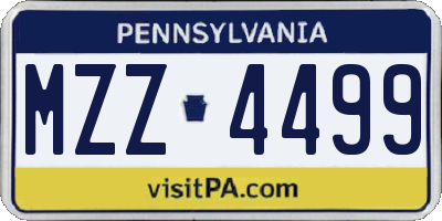 PA license plate MZZ4499