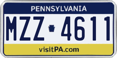 PA license plate MZZ4611