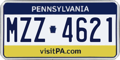 PA license plate MZZ4621