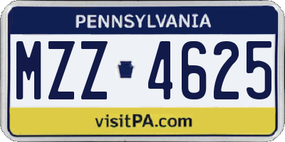 PA license plate MZZ4625