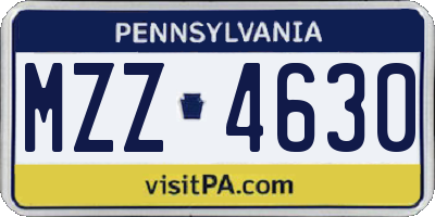 PA license plate MZZ4630