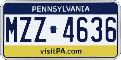 PA license plate MZZ4636