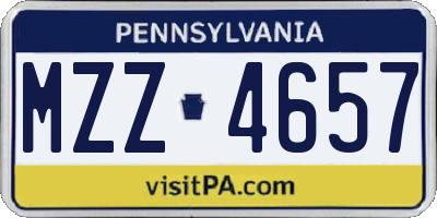 PA license plate MZZ4657