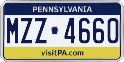 PA license plate MZZ4660