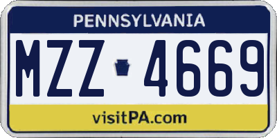 PA license plate MZZ4669