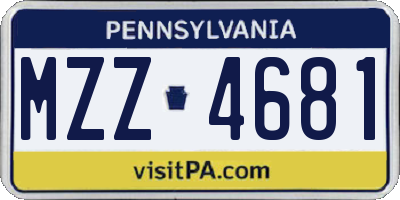 PA license plate MZZ4681