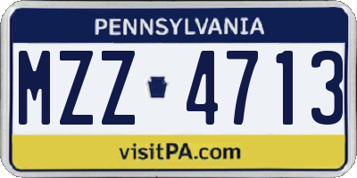 PA license plate MZZ4713