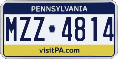 PA license plate MZZ4814