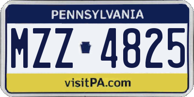 PA license plate MZZ4825