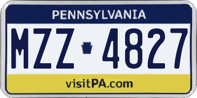 PA license plate MZZ4827