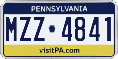 PA license plate MZZ4841