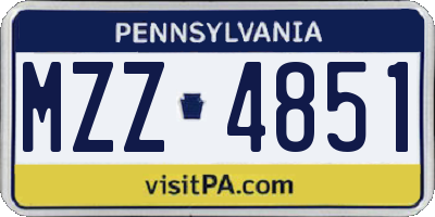 PA license plate MZZ4851