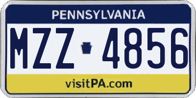 PA license plate MZZ4856
