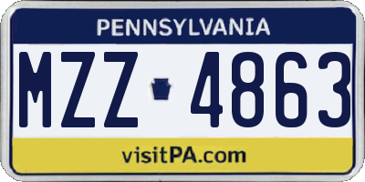 PA license plate MZZ4863