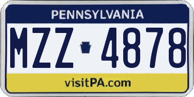 PA license plate MZZ4878
