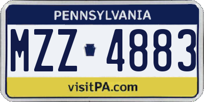 PA license plate MZZ4883