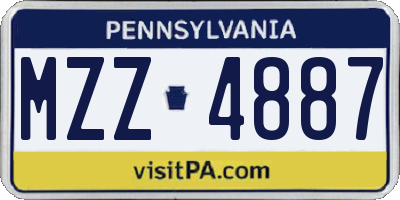 PA license plate MZZ4887