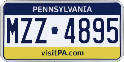 PA license plate MZZ4895