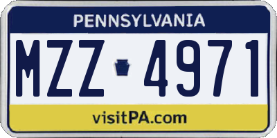 PA license plate MZZ4971