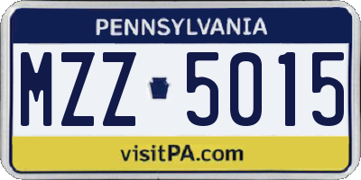 PA license plate MZZ5015