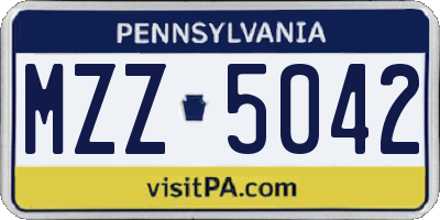 PA license plate MZZ5042