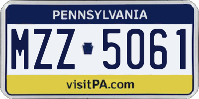 PA license plate MZZ5061