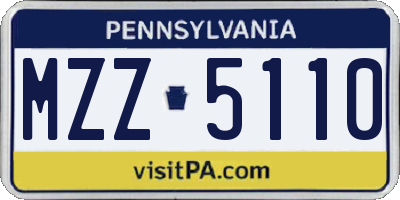 PA license plate MZZ5110