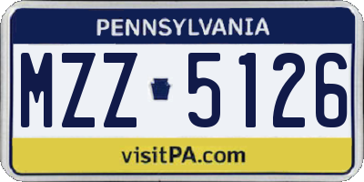 PA license plate MZZ5126