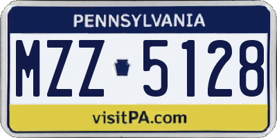 PA license plate MZZ5128