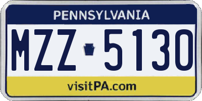 PA license plate MZZ5130
