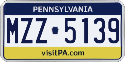 PA license plate MZZ5139
